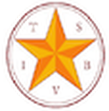 Logo for Texas School for the Blind with a red and yellow star inside a circle.