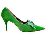 Green high heel shoe designed by Stuart Weitzman