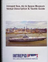 Cover of Intrepid's tactile guide with photo of the aircraft carrier
